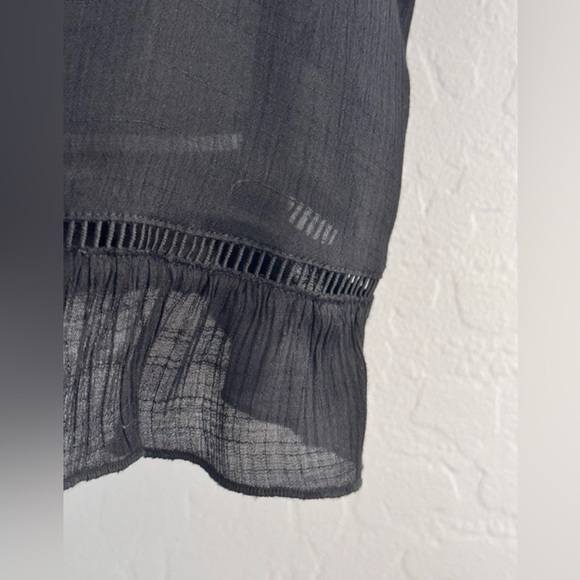 H&M Divided Black Ruffle Hem Tank Top Size 4 - Picture 3 of 6